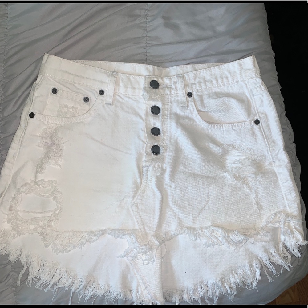 CARMAR white denim skirt